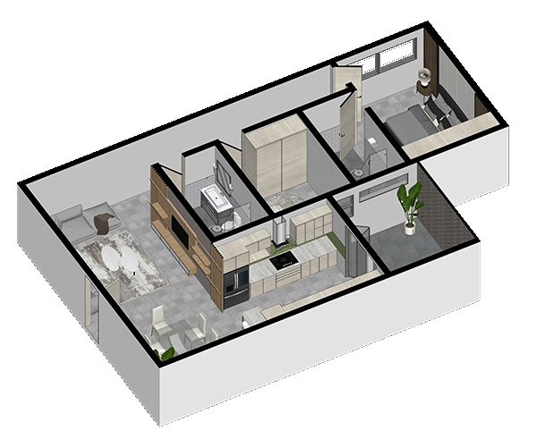 ISOMETRICO DEPARTAMENTO 1